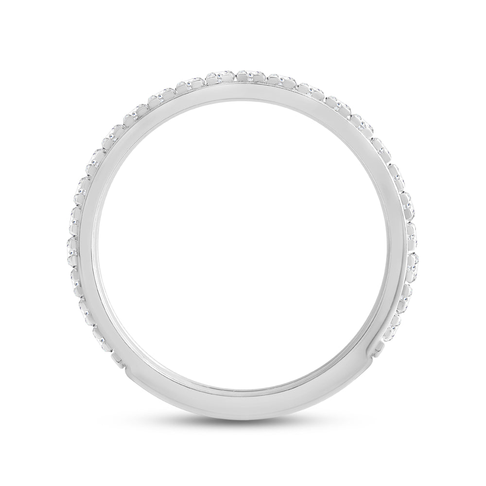 Round Diamond Horizon Ring with 18KT White Gold / 3.5 Cut Diamond in 14KT White Gold / 3.5 view 4
