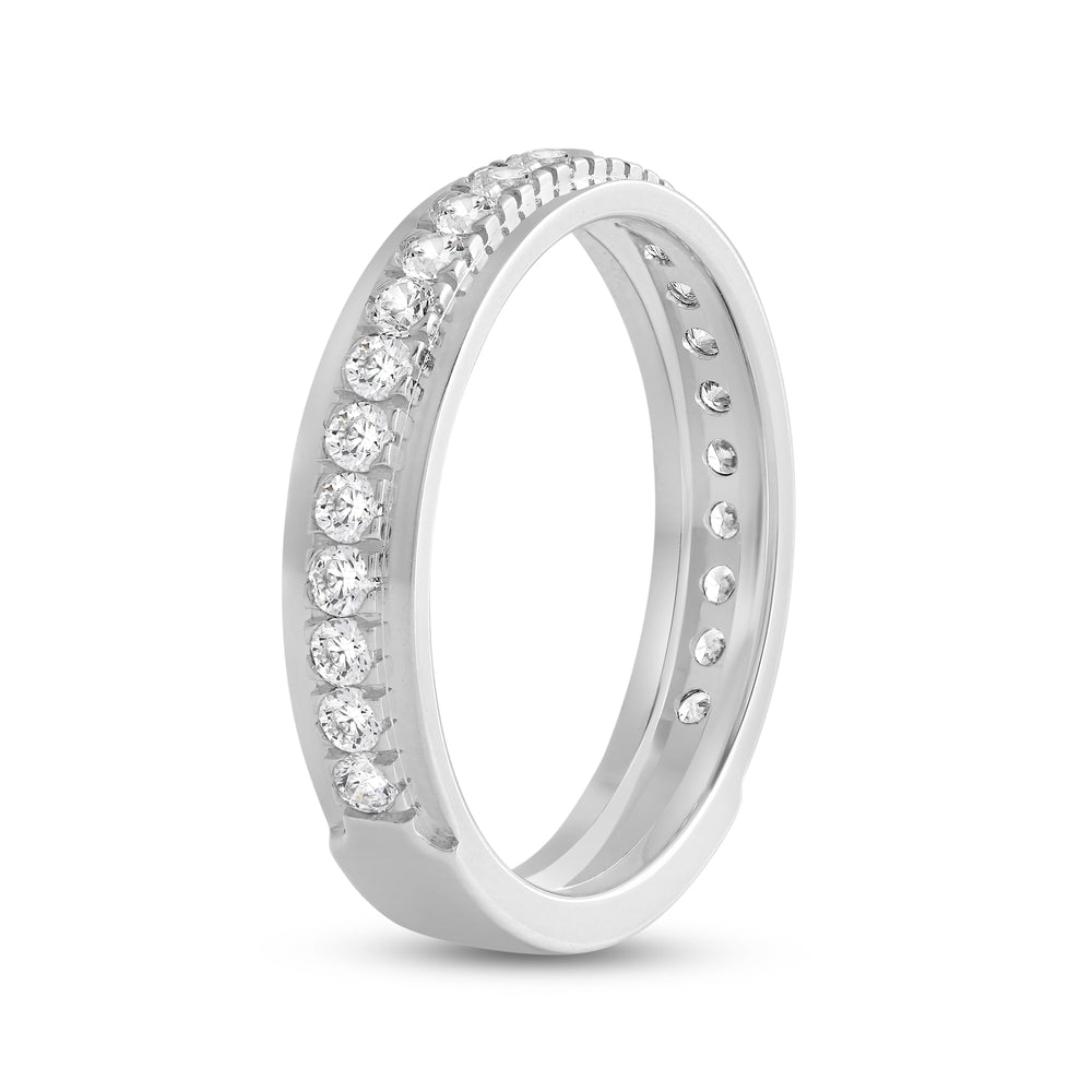 Round Diamond Horizon Ring with 18KT White Gold / 3.5 Cut Diamond in 14KT White Gold / 3.5 view 6
