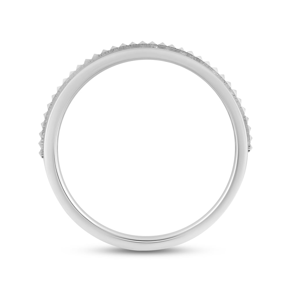 Layered Diamond Pyramid Ring with 18KT White Gold / Lab / 1/3 Cut Diamond in 14KT White Gold / Lab / 1/3 view 4
