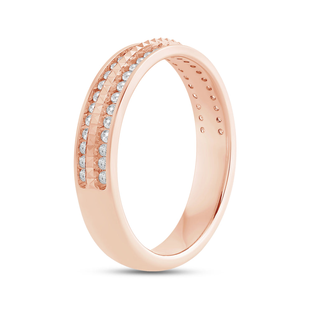 Layered Diamond Pyramid Ring with 18KT Rose Gold / Lab / 1/3 Cut Diamond in 14KT Rose Gold / Lab / 1/3 view 6

