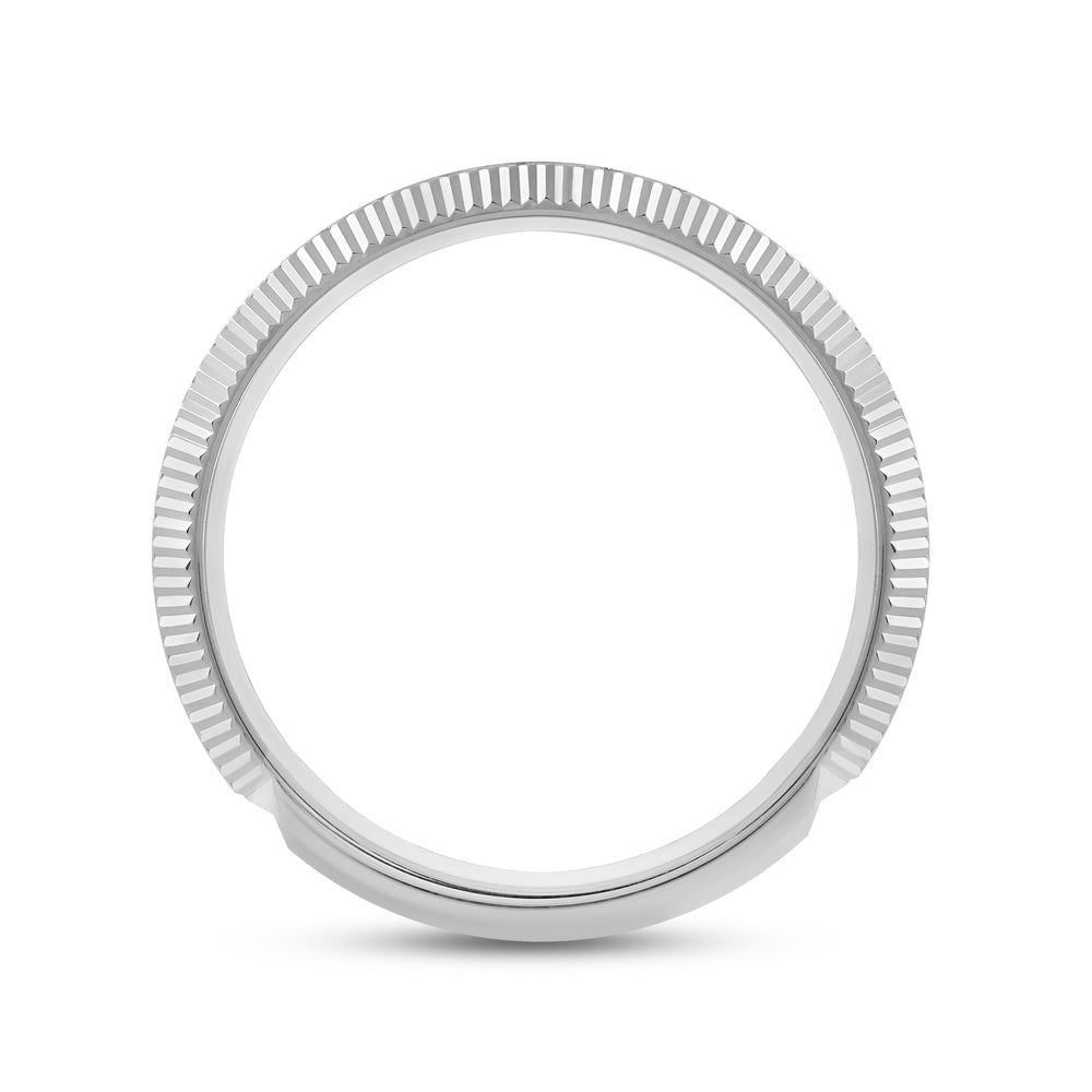 Midi Fluted Frame Ring with 18KT White Gold / Lab / 1/2 Cut Diamond in 14KT White Gold / Lab / 1/2 view 4
