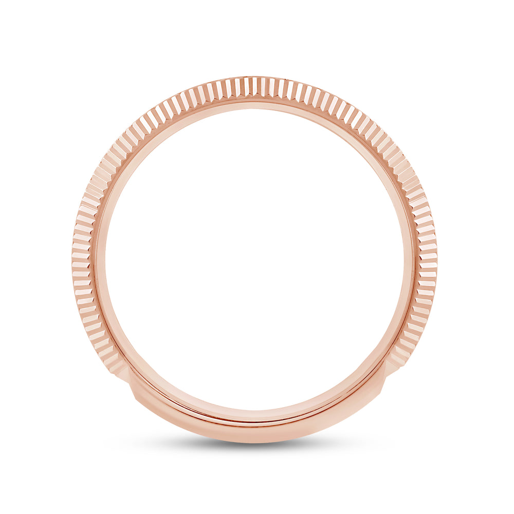 Midi Fluted Frame Ring with 18KT Rose Gold / Lab / 1/2 Cut Diamond in 14KT Rose Gold / Lab / 1/2 view 4
