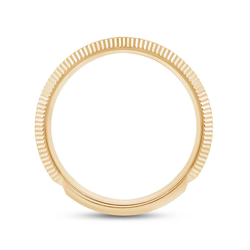 Midi Fluted Frame Ring with 18KT Yellow Gold / Lab / 1/2 Cut Diamond in 14KT Yellow Gold / Lab / 1/2 view 4
