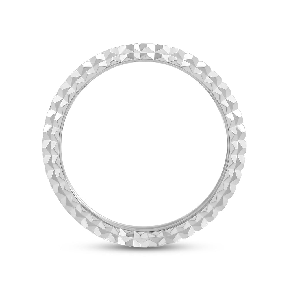 Elevated Center Pyramid Ring with 18KT White Gold / 4 Cut Diamond in 14KT White Gold / 4 view 4
