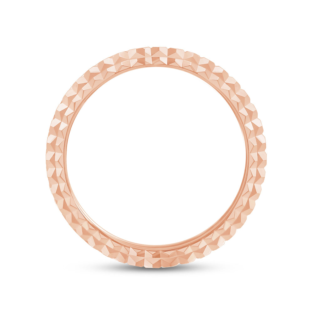 Elevated Center Pyramid Ring with 18KT Rose Gold / 4 Cut Diamond in 14KT Rose Gold / 4 view 4
