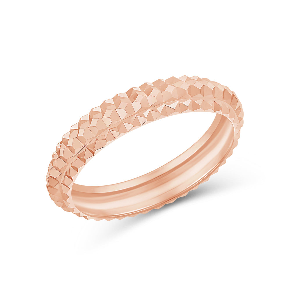 Elevated Center Pyramid Ring with 18KT Rose Gold / 4 Cut Diamond in 14KT Rose Gold / 4 view 5
