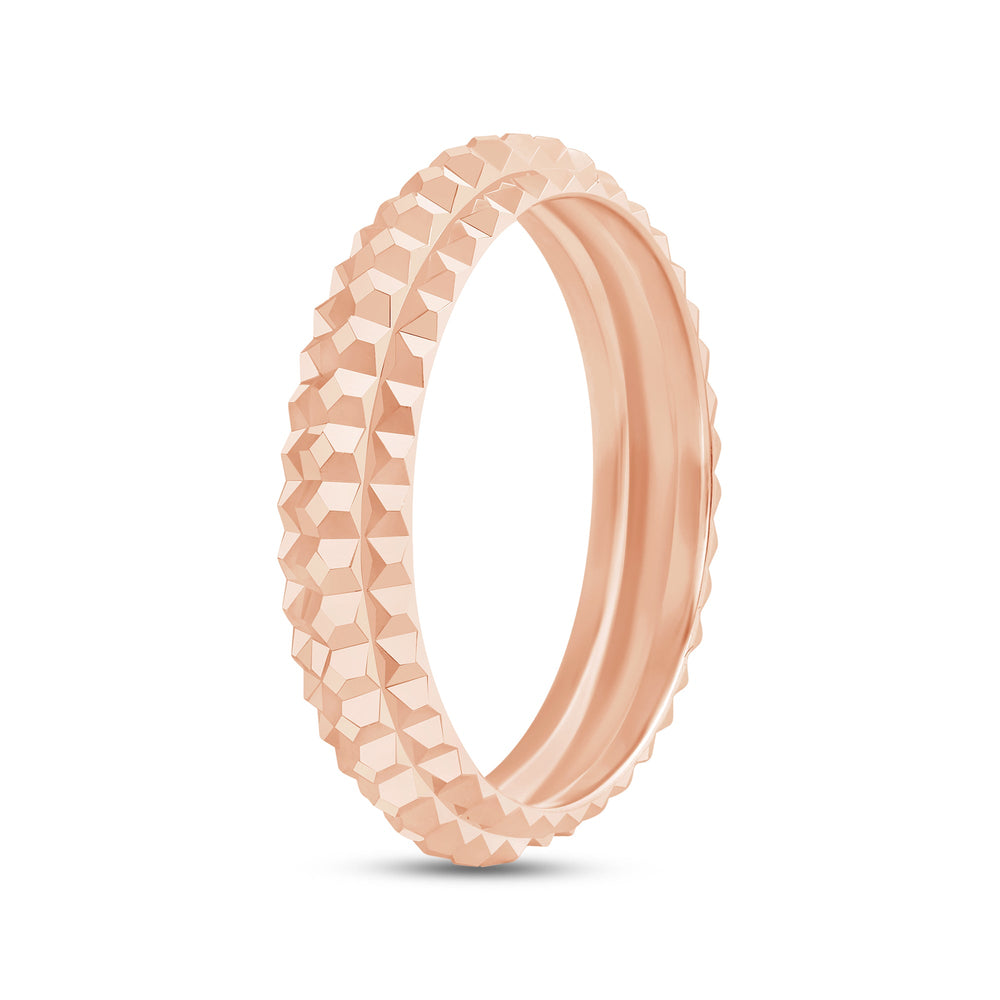 Elevated Center Pyramid Ring with 18KT Rose Gold / 4 Cut Diamond in 14KT Rose Gold / 4 view 6
