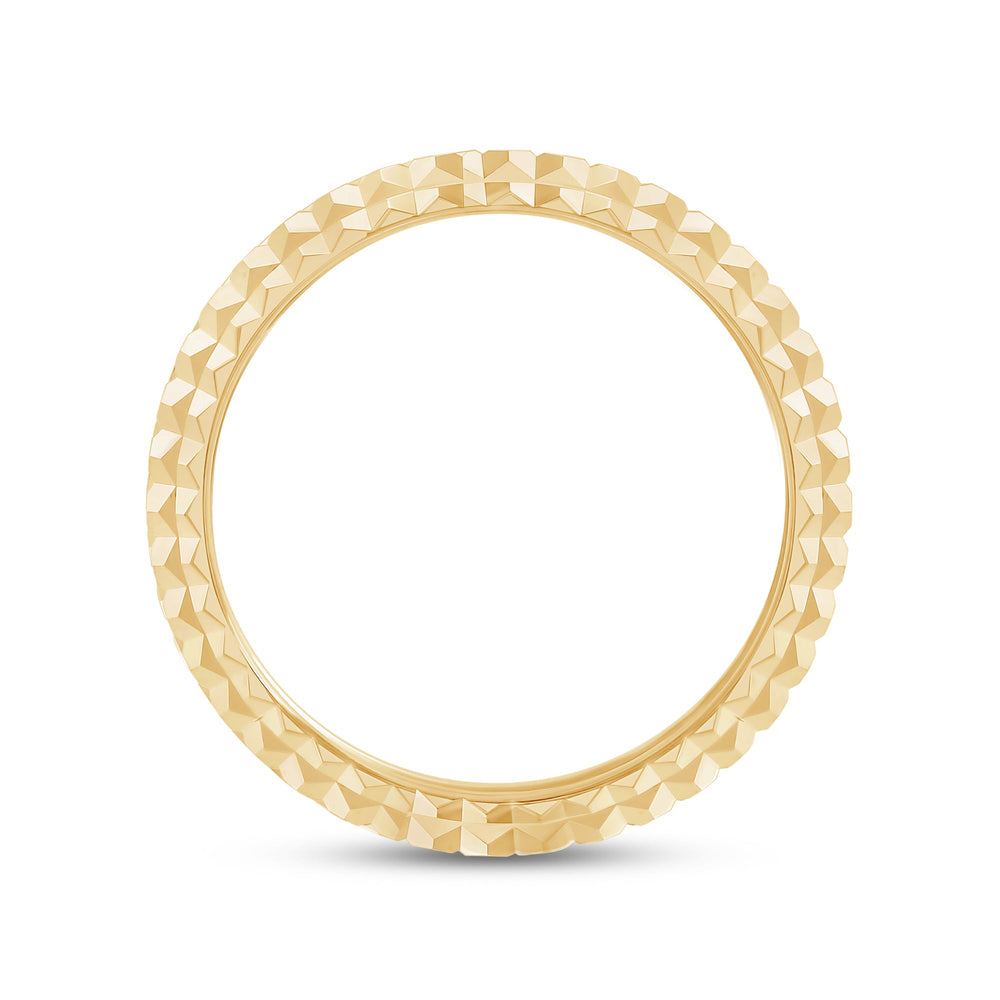 Elevated Center Pyramid Ring with 18KT Yellow Gold / 4 Cut Diamond in 14KT Yellow Gold / 4 view 4
