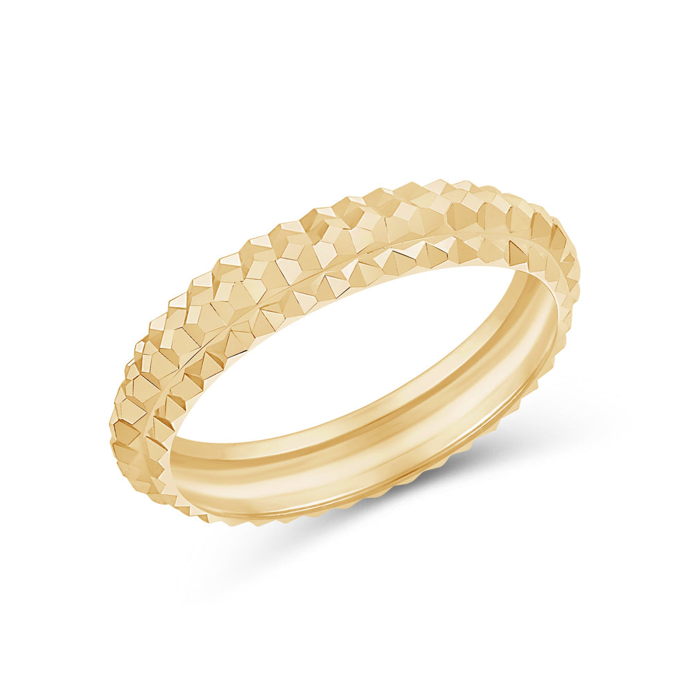 Elevated Center Pyramid Ring with 18KT Yellow Gold / 4 Cut Diamond in 14KT Yellow Gold / 4 view 5
