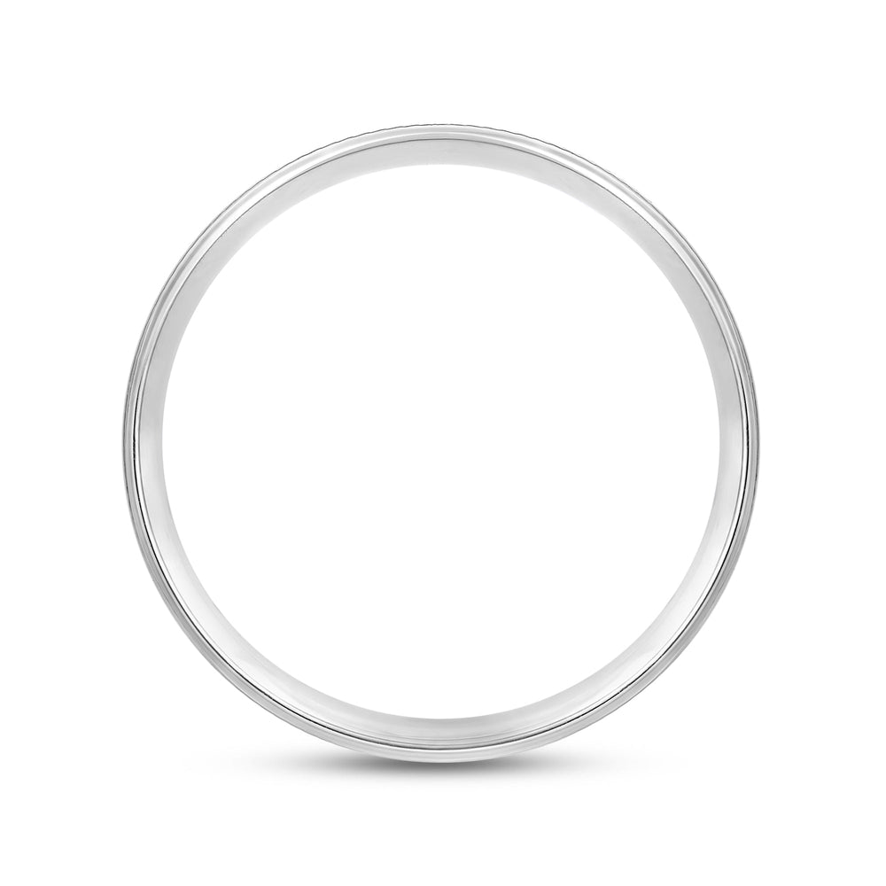 Ribbed Parallel Men's Ring with 18KT White Gold / 6 Cut Diamond in 14KT White Gold / 6 view 2
