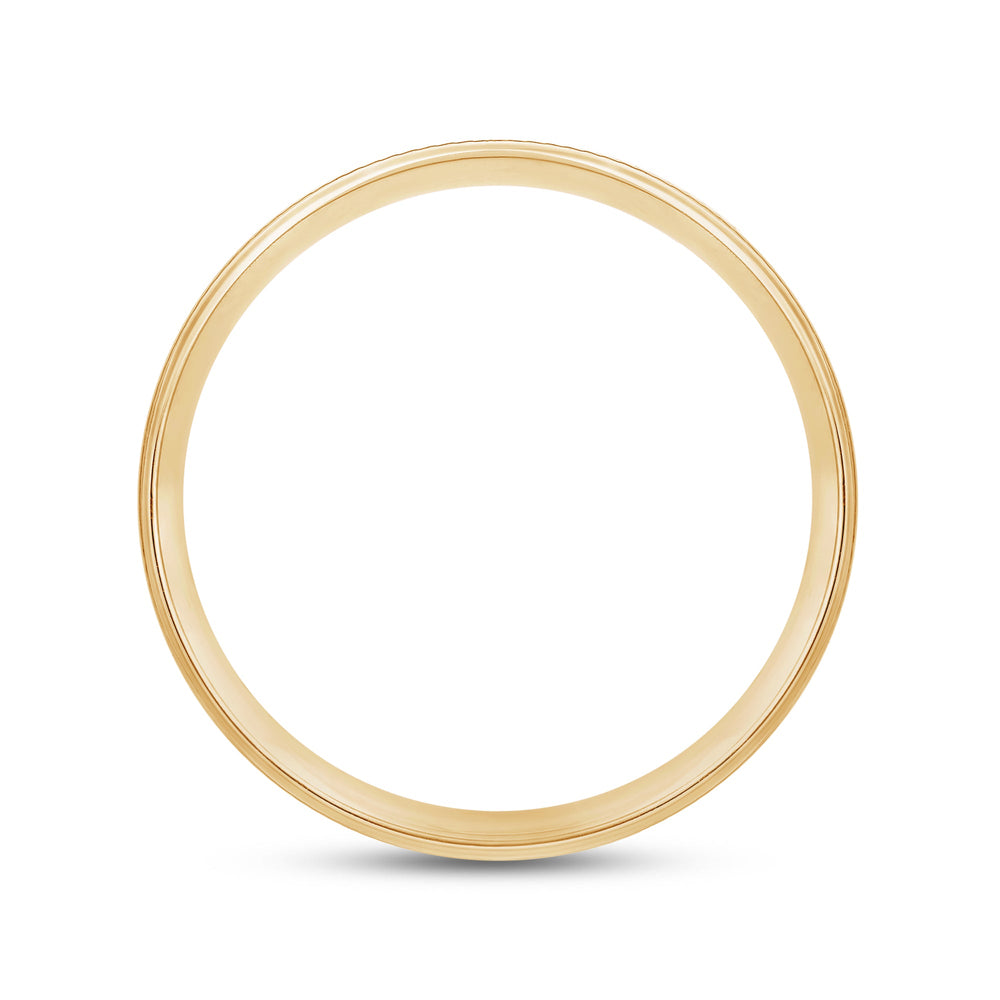 Ribbed Parallel Men's Ring with 18KT Yellow Gold / 6 Cut Diamond in 14KT Yellow Gold / 6 view 2
