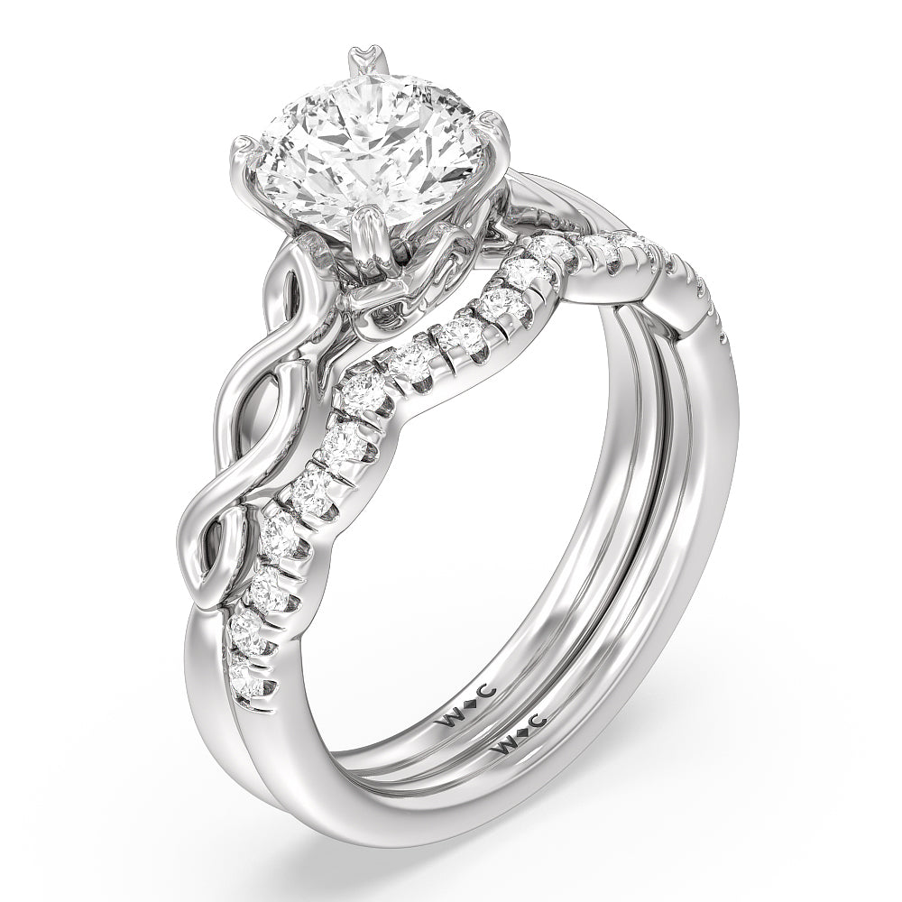 Vintage Celtic Twist Engagement Ring with Oval Cut Diamond in 14KT Rose Gold view 4
