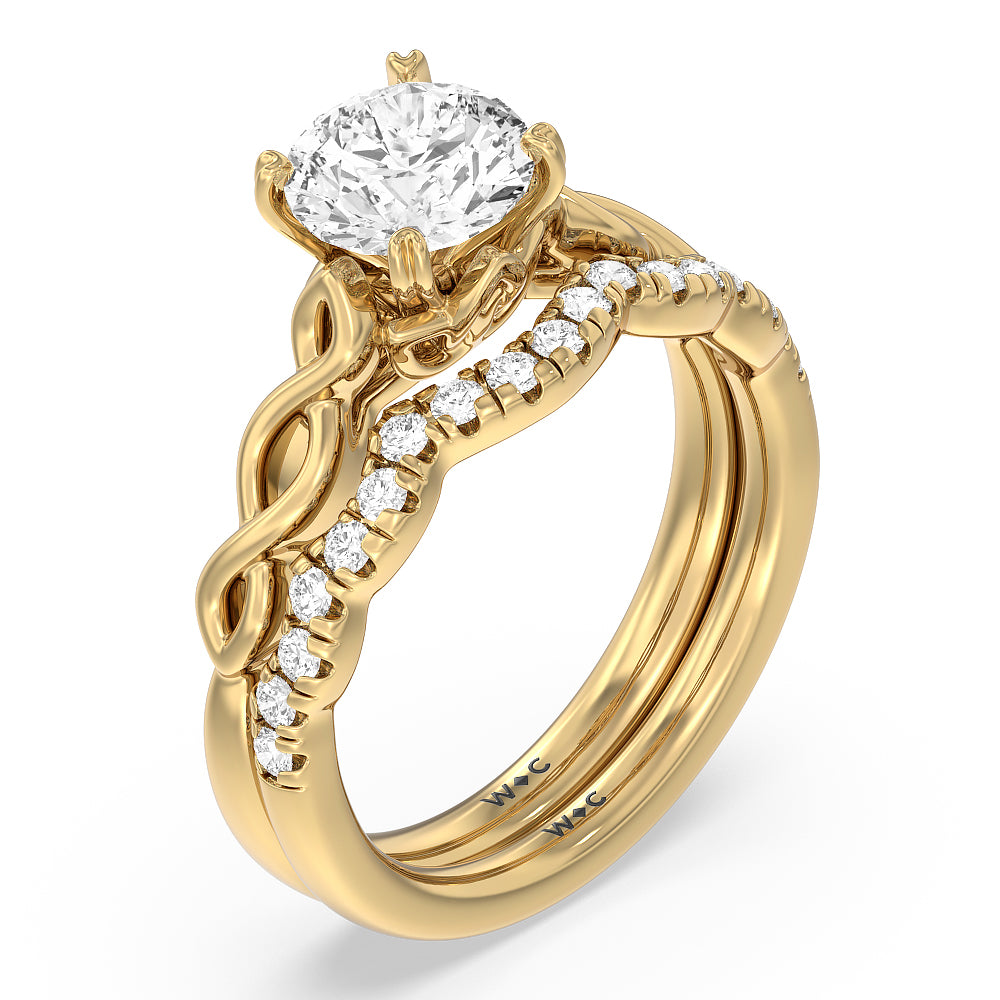 Vintage Celtic Twist Engagement Ring with Oval Cut Diamond in 14KT Rose Gold view 5
