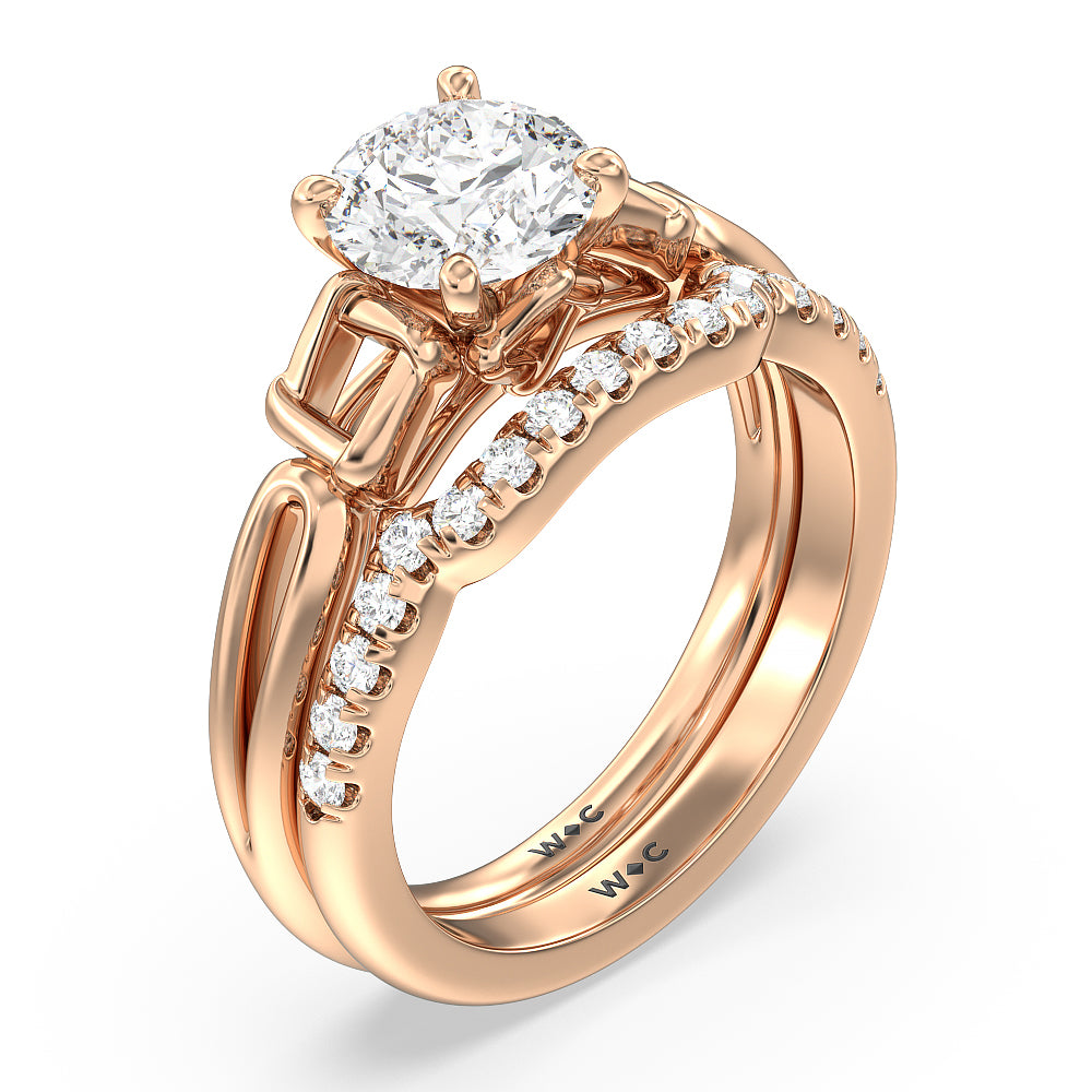 Emerald Cut Vintage Celtic Square Knot Engagement Ring with Lab Grown Diamond in 14KT Rose Gold view 6
