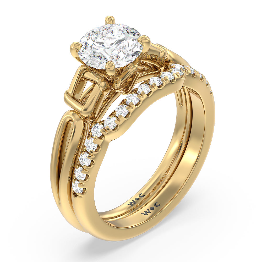 Emerald Cut Vintage Celtic Square Knot Engagement Ring with Lab Grown Diamond in 14KT Rose Gold view 5
