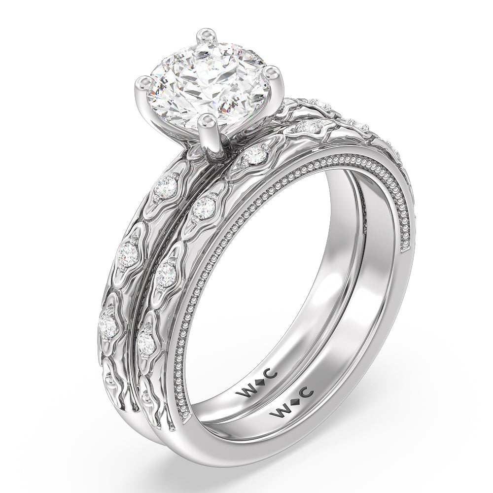 Vintage Blossom Engagement Ring with Oval Cut Diamond in 14KT Rose Gold view 4
