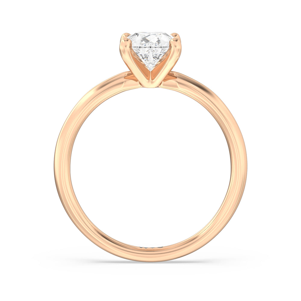 Classic Four Prong Solitaire Diamond Engagement Ring with Pear Cut Diamond in 14KT Rose Gold view 3
