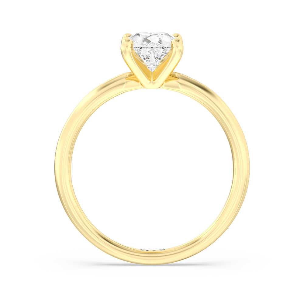 Classic Four Prong Solitaire Diamond Engagement Ring with Pear Cut Diamond in 14KT Yellow Gold view 3
