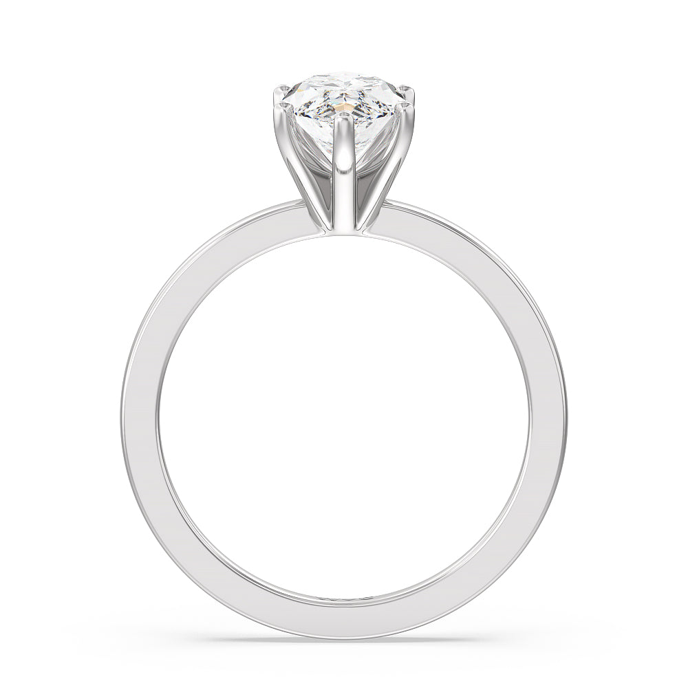 Marquise Cut Petite Solitaire Lab Diamond Engagement Ring (E+ VVS+) with Lab Grown Diamond in 14KT Platinum view 2
