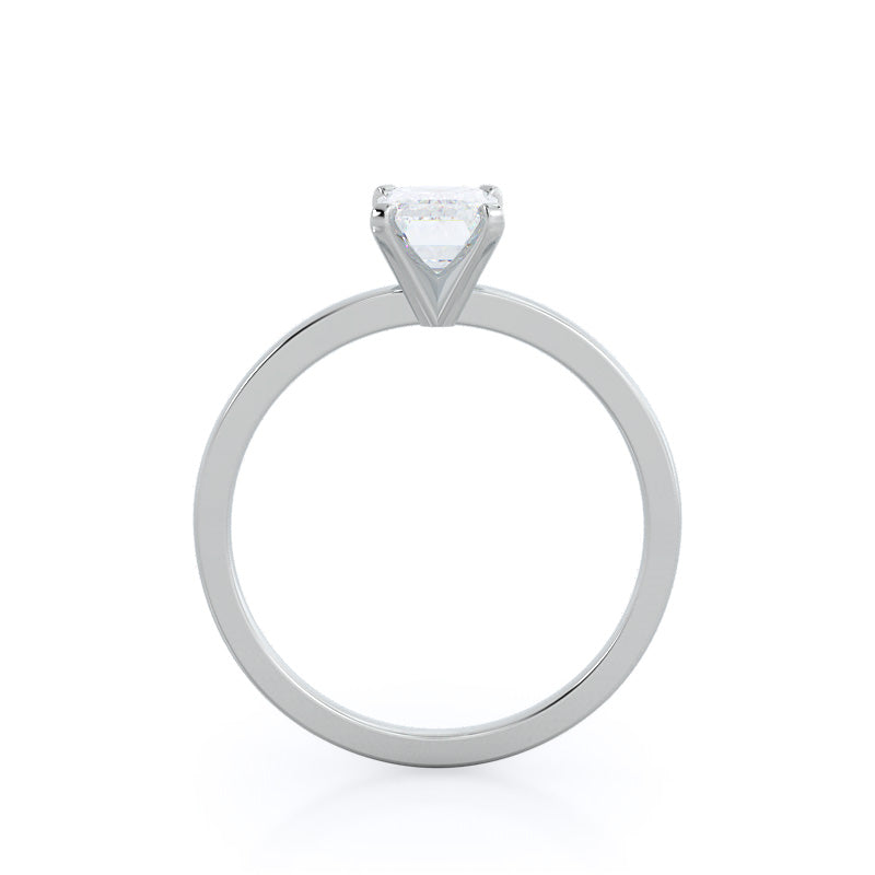 Emerald Cut Petite Solitaire Lab Diamond Engagement Ring (E+ VVS+) with Lab Grown Diamond in 14KT Platinum view 3
