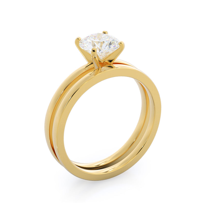 Fine Petite Solitaire Diamond Engagement Ring with Heart Cut Diamond in 14KT Rose Gold view 6
