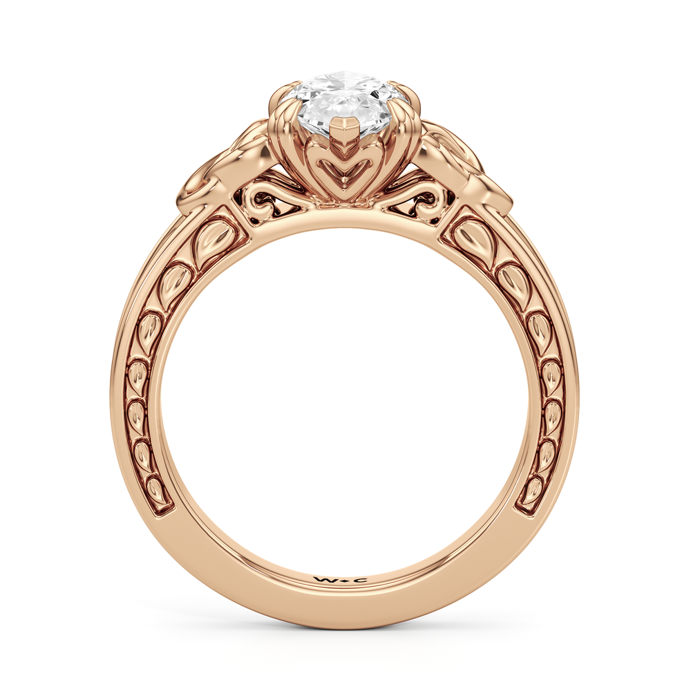 Marquise Cut The Seraphine Celtic Ring with Lab Grown Diamond in 14KT Rose Gold view 3
