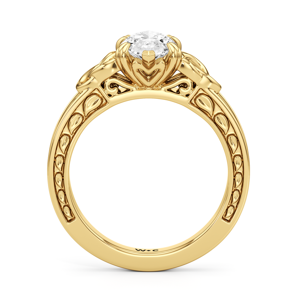 Marquise Cut The Seraphine Celtic Ring with Lab Grown Diamond in 14KT Yellow Gold view 3
