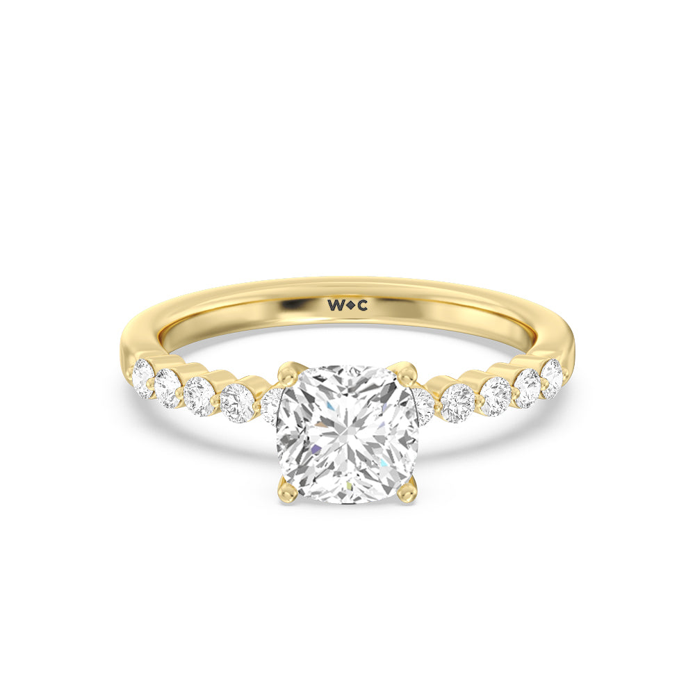 Bezeled Rring Under Bezeled Accent Diamond Engagement Ring – With Clarity