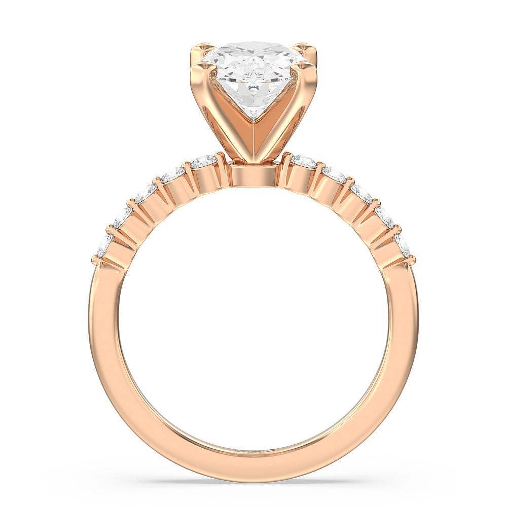 Bezeled Rring Under Bezeled Accent Diamond Engagement Ring – With Clarity