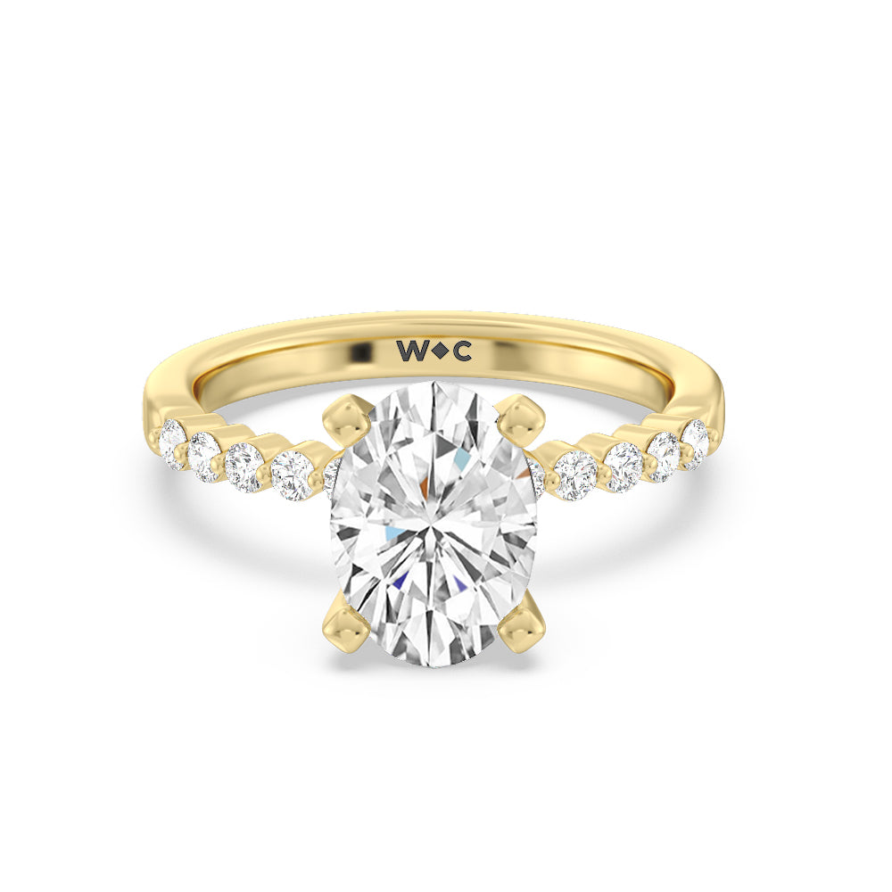 Under Bezeled Accent Diamond Engagement Ring – With Clarity