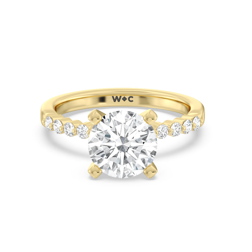 Under Bezeled Accent Diamond Engagement Ring – With Clarity