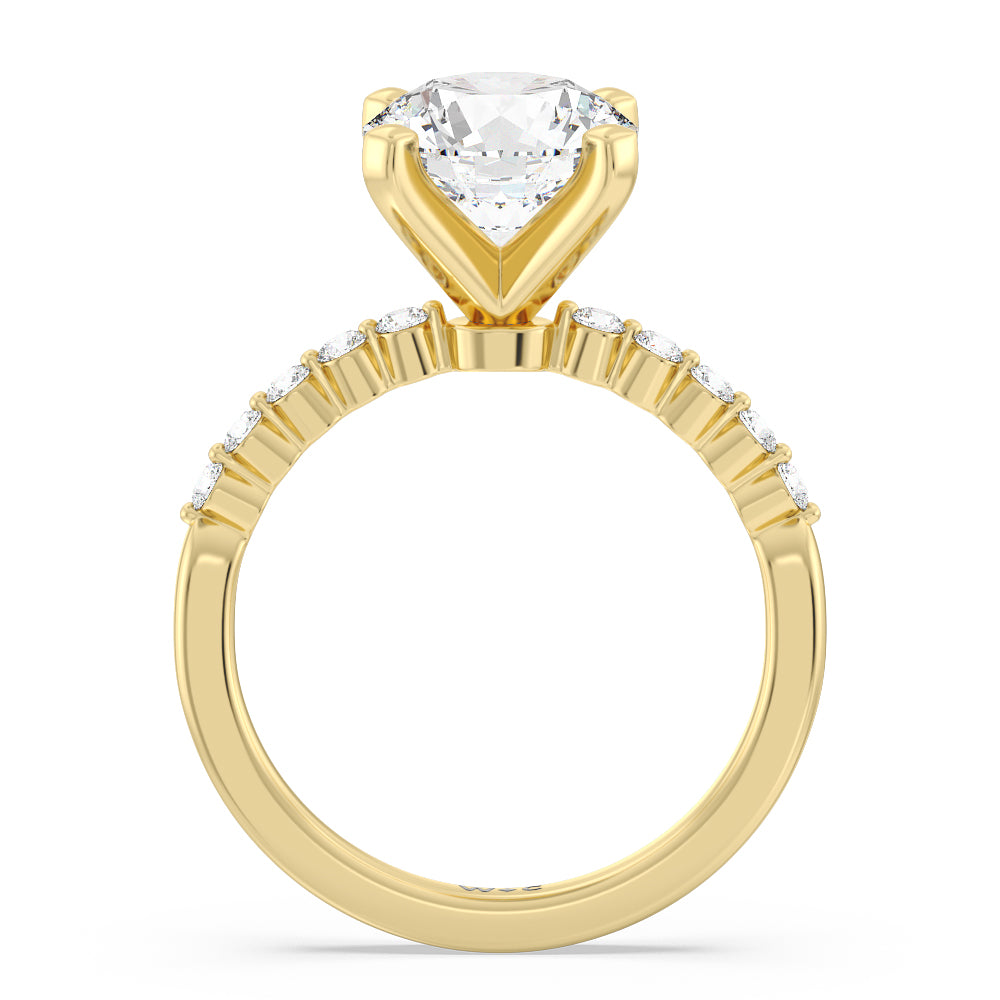 Bezeled Rring Under Bezeled Accent Diamond Engagement Ring – With Clarity