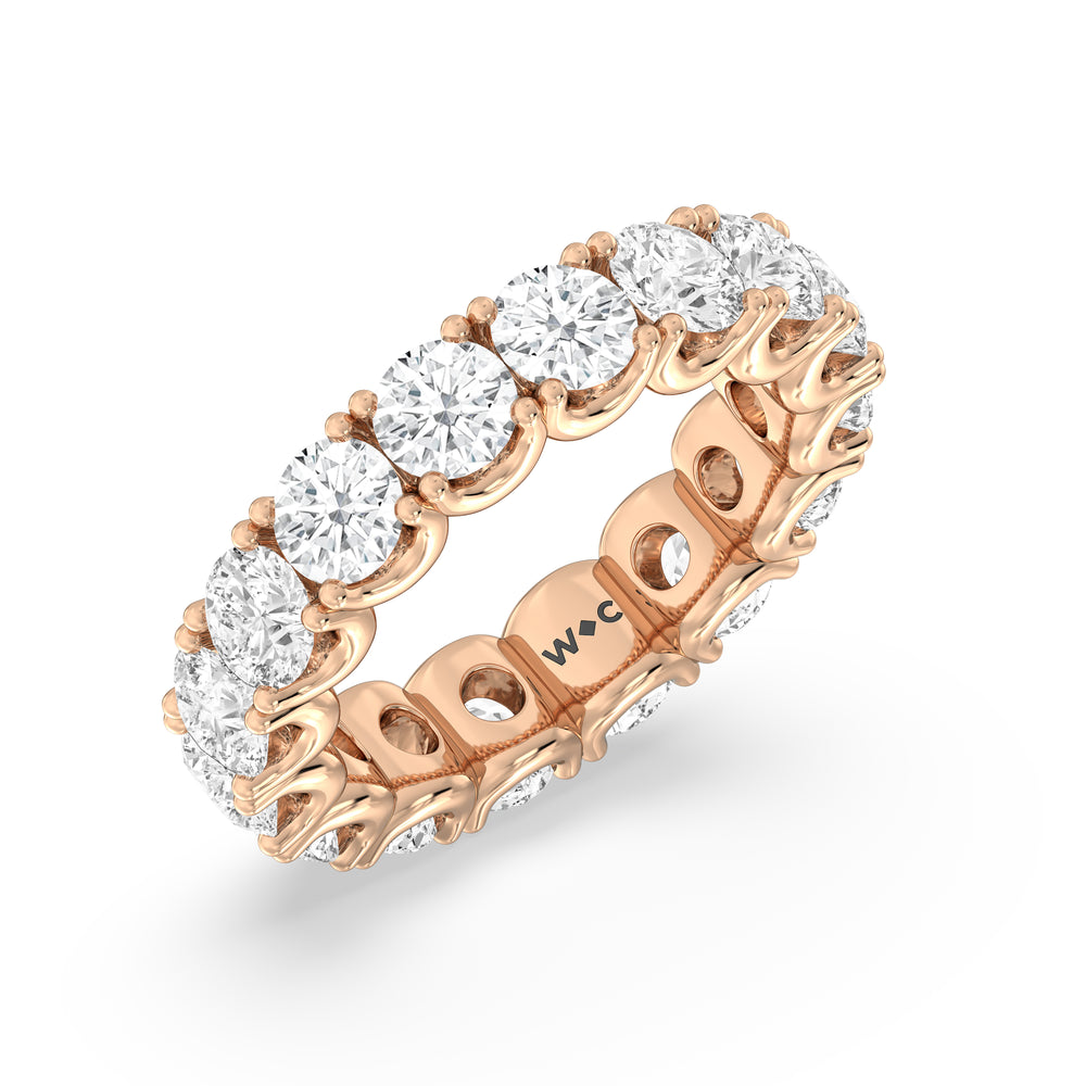Shared Prong Wave Lab Diamond Eternity Ring (F/G SI+) with 18KT Rose Gold / Natural / 5 1/4 Cut Diamond in 14KT Rose Gold / Natural / 5 1/4 view 4

