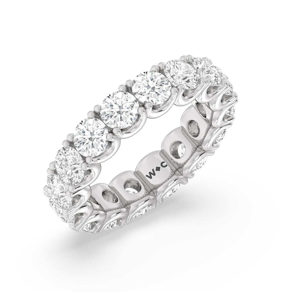 Shared Prong Wave Lab Diamond Eternity Ring (F/G SI+) with Platinum / Natural / 5 1/4 Cut Diamond in 14KT Platinum / Natural / 5 1/4 view 3
