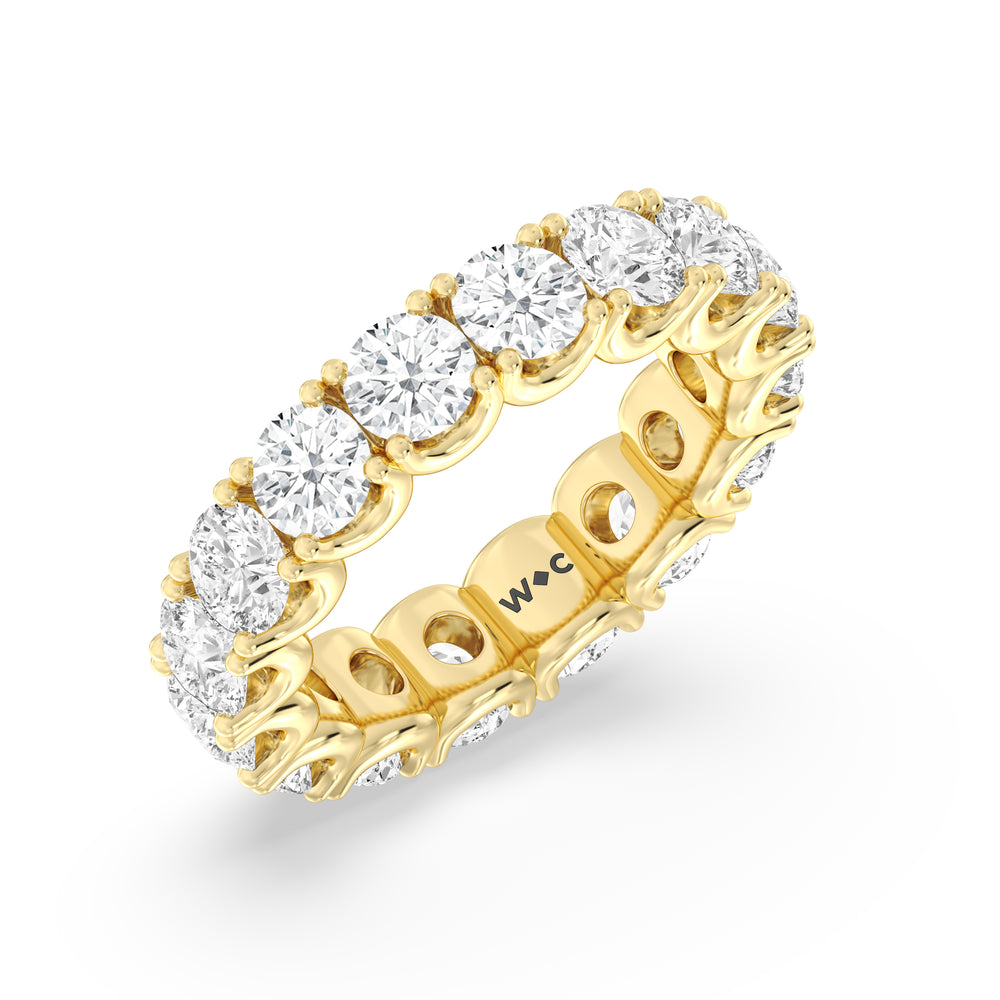 Shared Prong Wave Lab Diamond Eternity Ring (F/G SI+) with 18KT Yellow Gold / Natural / 5 1/4 Cut Diamond in 14KT Yellow Gold / Natural / 5 1/4 view 2
