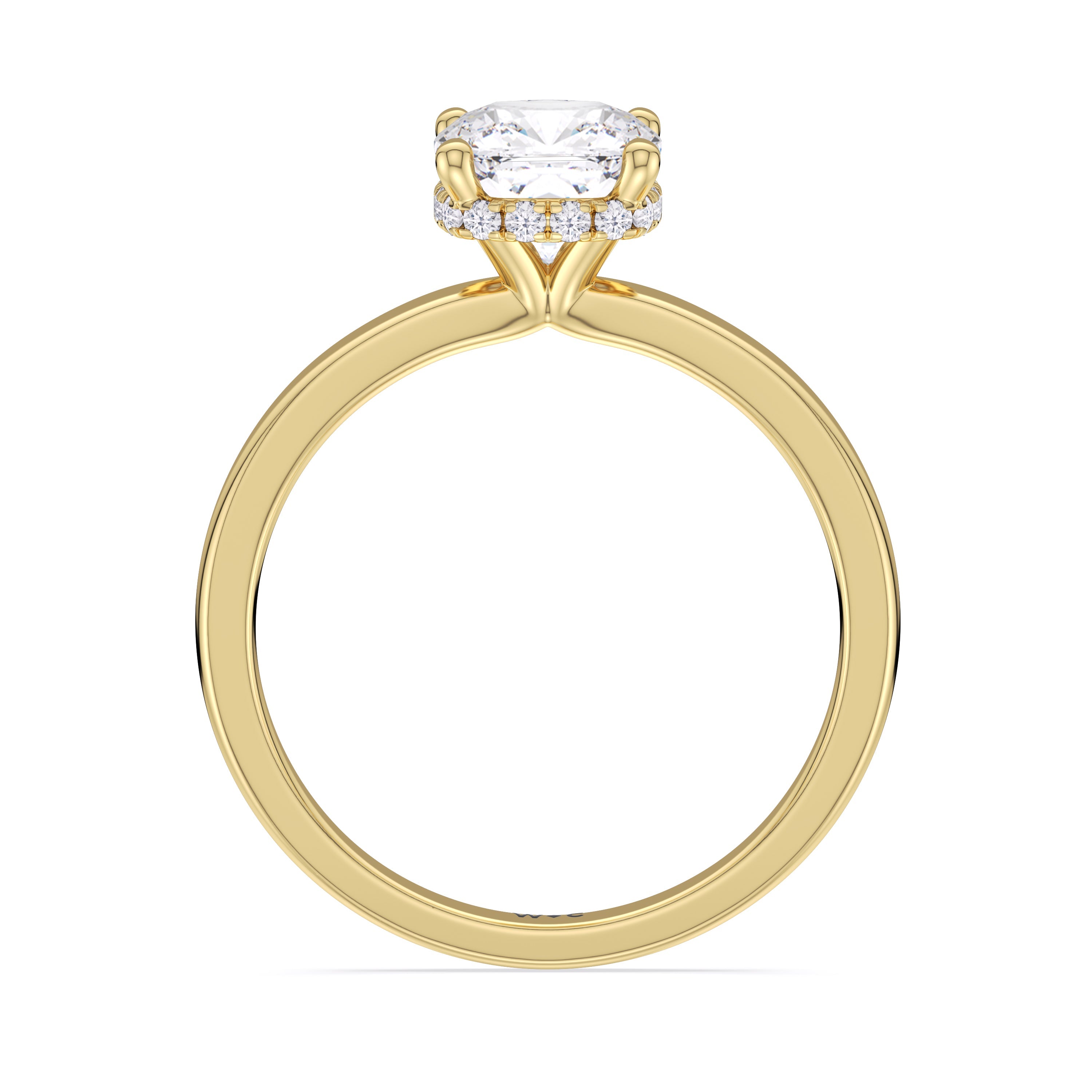 High Solitaire Rings Modern Fine Line High Hidden Halo Solitaire Ring – With Clarity
