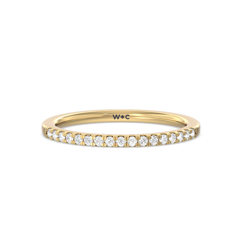 Arc Hidden Halo Diamond Wedding Band