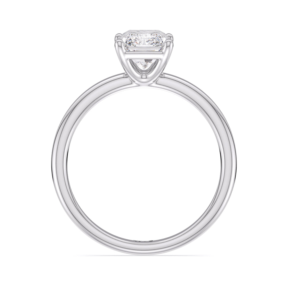 Radiant Cut Classic Four Prong Petite Comfort Fit Solitaire Engagement Ring (E+ VVS+) with Lab Grown Diamond in 14KT Platinum view 2
