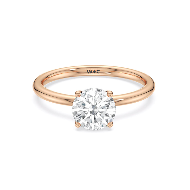 Classic Four Prong Petite Comfort Fit Solitaire Engagement Ring (E+ VVS+)