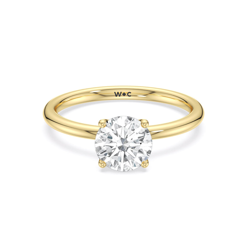 Classic Four Prong Petite Comfort Fit Solitaire Engagement Ring - Home Preview