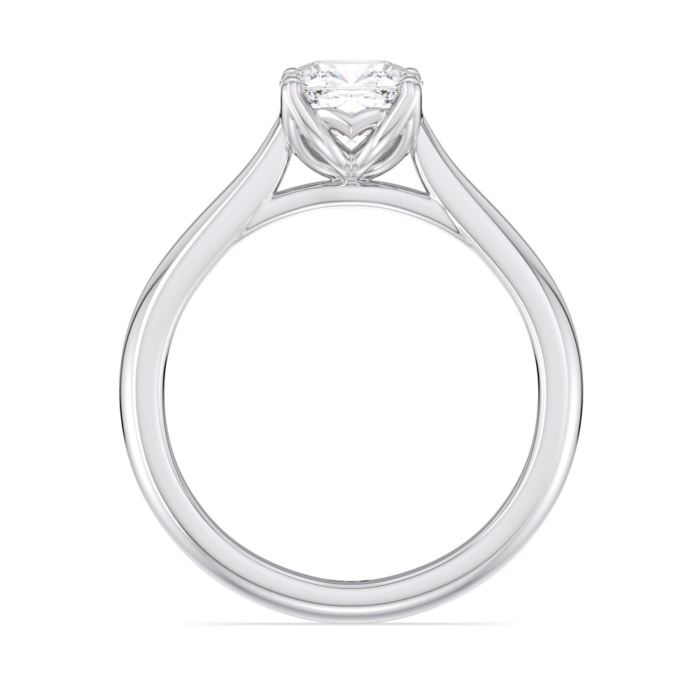 Cushion Cut Tulip Basket Cathedral Classic Solitaire Engagement Ring (E+ VVS+) with Lab Grown Diamond in 14KT Platinum view 2
