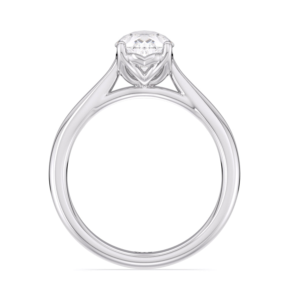 Pear Cut Tulip Basket Cathedral Classic Solitaire Engagement Ring (E+ VVS+) with Lab Grown Diamond in 14KT Platinum view 2
