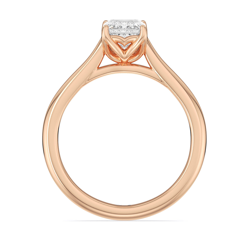 Radiant Cut Tulip Basket Cathedral Classic Solitaire Engagement Ring (E+ VVS+) with Lab Grown Diamond in 14KT Rose Gold view 2
