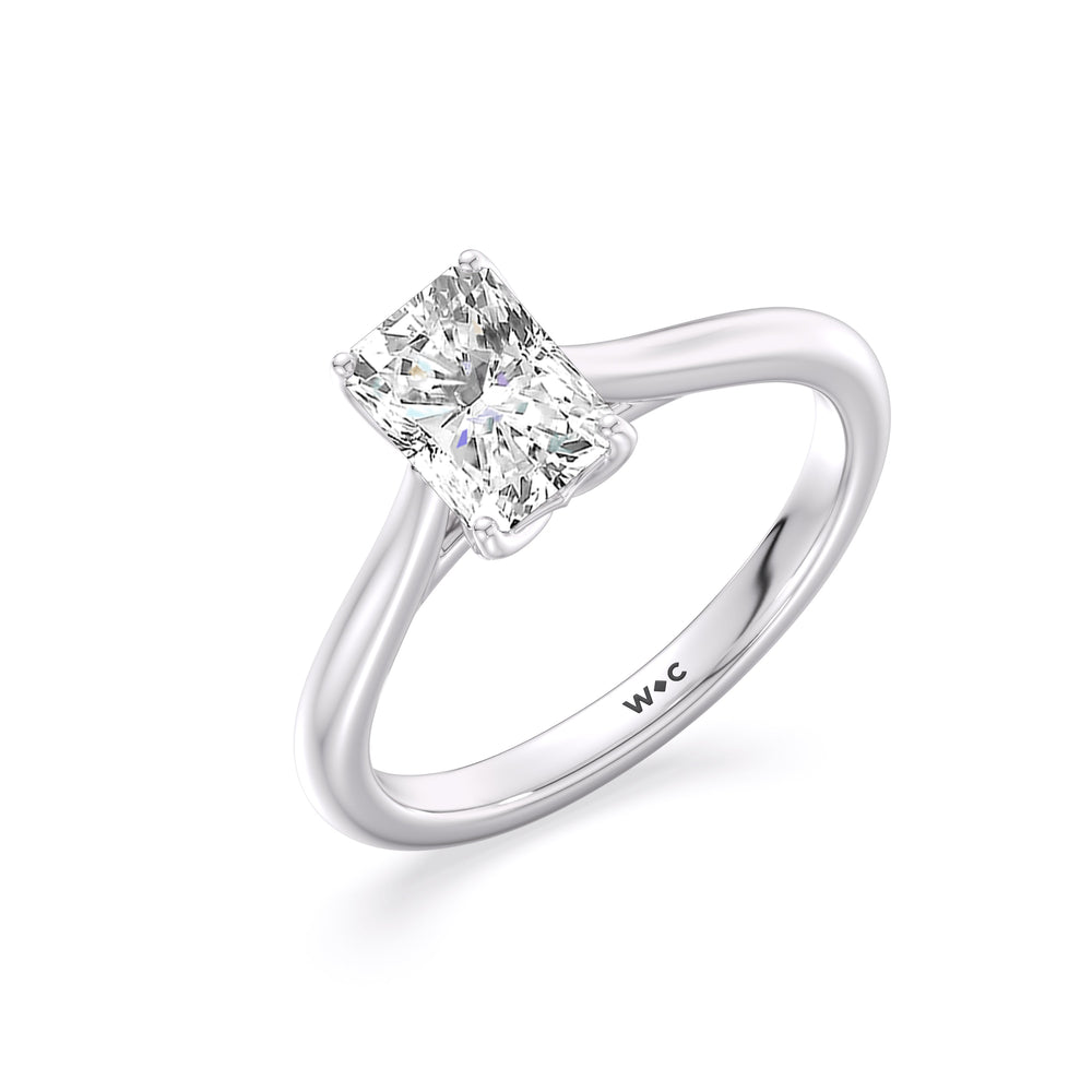 Radiant Cut Tulip Basket Cathedral Classic Solitaire Engagement Ring (E+ VVS+) with Lab Grown Diamond in 14KT Platinum view 3
