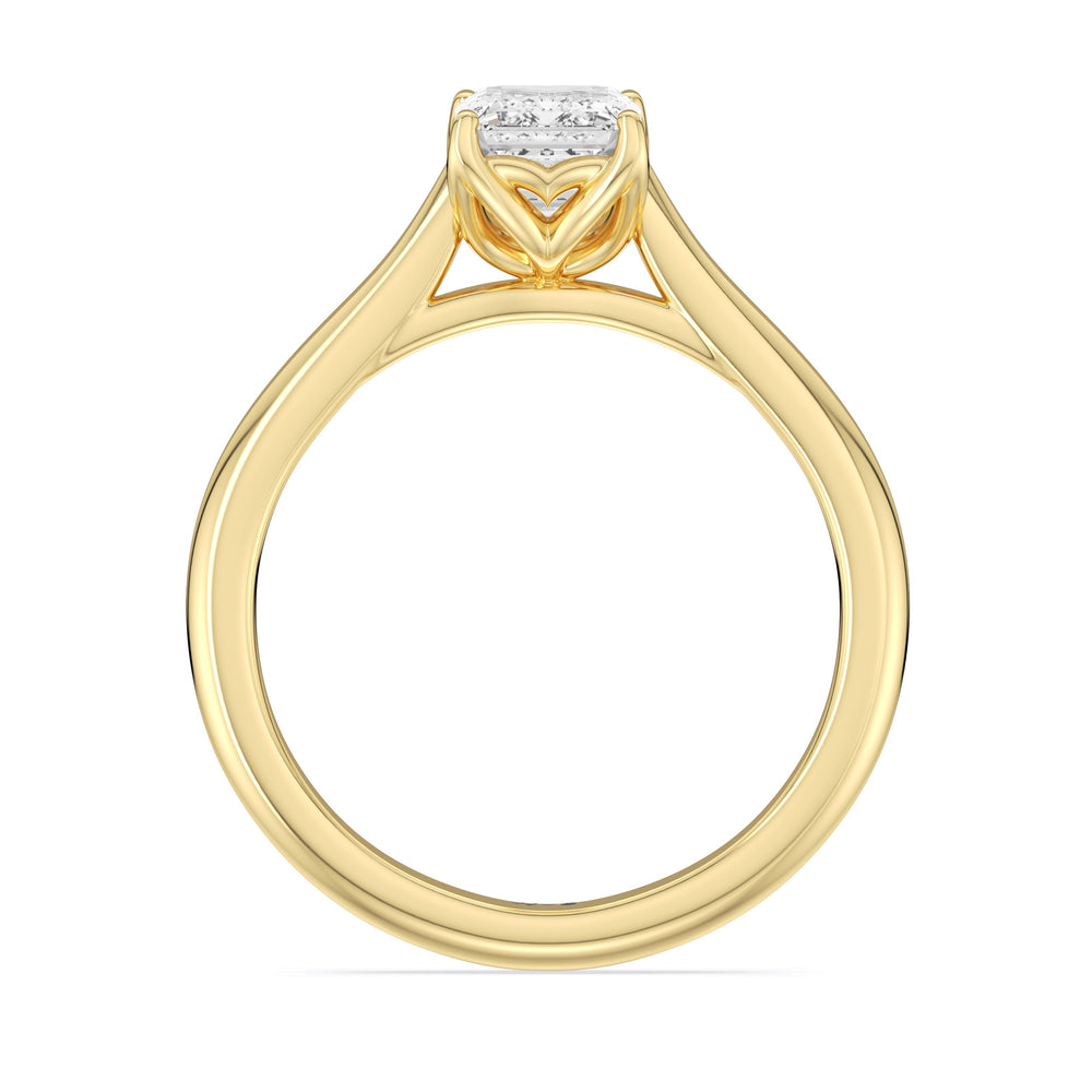 Radiant Cut Tulip Basket Cathedral Classic Solitaire Engagement Ring (E+ VVS+) with Lab Grown Diamond in 14KT Yellow Gold view 2
