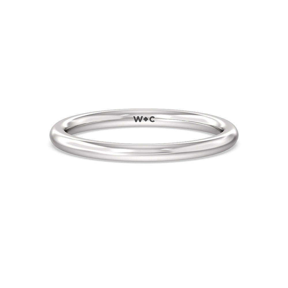 Tulip Basket Cathedral Classic Solitaire Wedding Band with Platinum Cut Diamond in 14KT Platinum view 1
