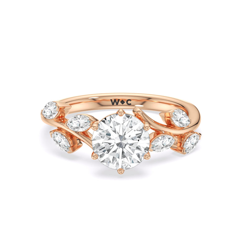 Slender Vine Six Prong Lab Grown Diamond Engagement Ring