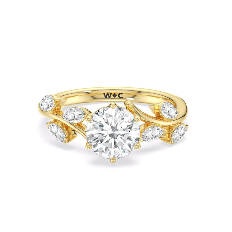 Slender Vine Six Prong Engagement Ring
