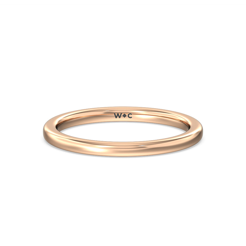Seamless Diamond Shank Halo Solitaire Wedding Band with 18KT Rose Gold Cut Diamond in 14KT Rose Gold view 1
