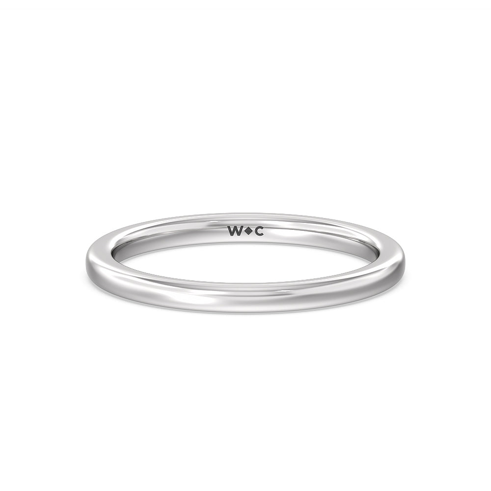 Seamless Diamond Shank Halo Solitaire Wedding Band with Platinum Cut Diamond in 14KT Platinum view 1

